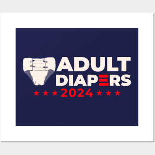 Adult Diapers 2024! Modern Presidential Election Aging Candidates Parody Posters and Art